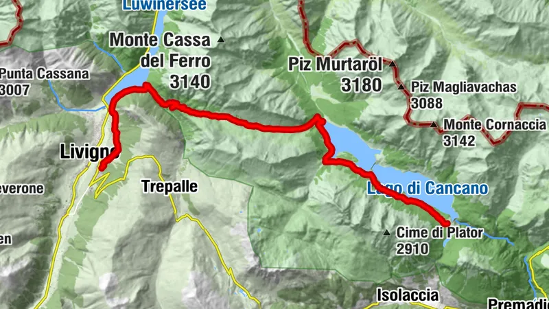 Sentier Italia D34N - Étape Livigno - Loc. Teola - Refuge Monte alle Scale (Cancano)
