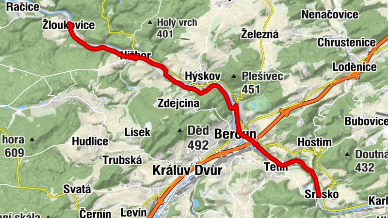 Žloukovice - Nižbor - Stradonice - Beroun