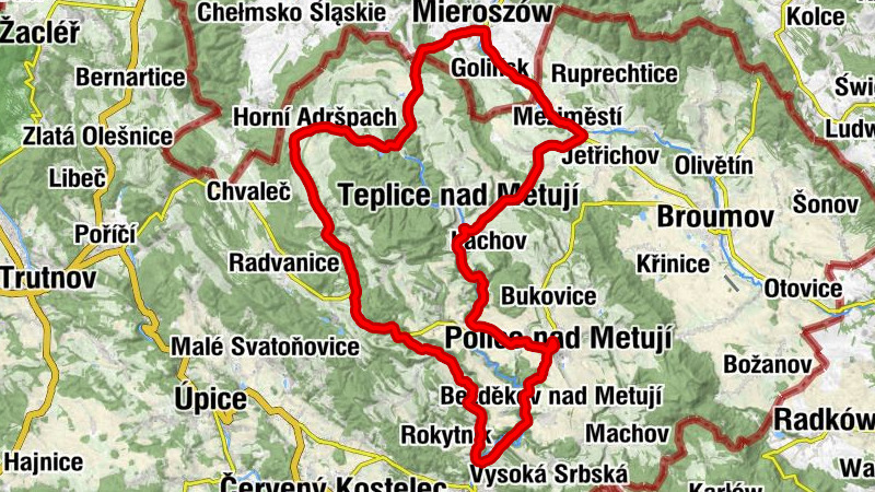 Žďár nad Metují - Police nad Metují - Kaple sv. Anny - Na křižovatce