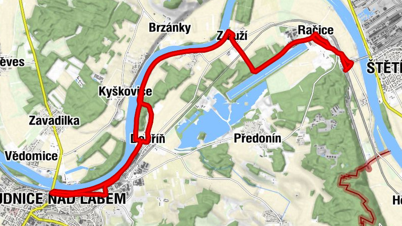 Hněvice - Štětí - Račice - Roudnice nad Labem