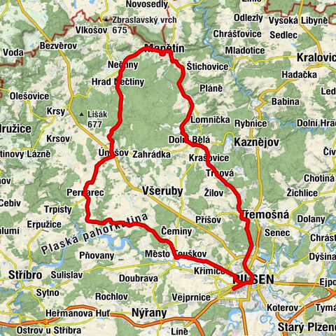 Jikalka - sv. Prokop - Kaplička - Plzeň