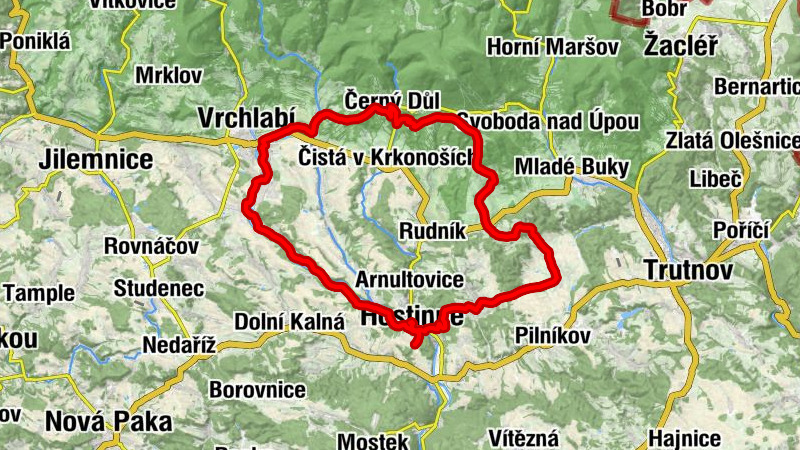 Vrchlabí - kostel sv. Michaela Archanděla - Smrčina - Zlatá vyhlídka
