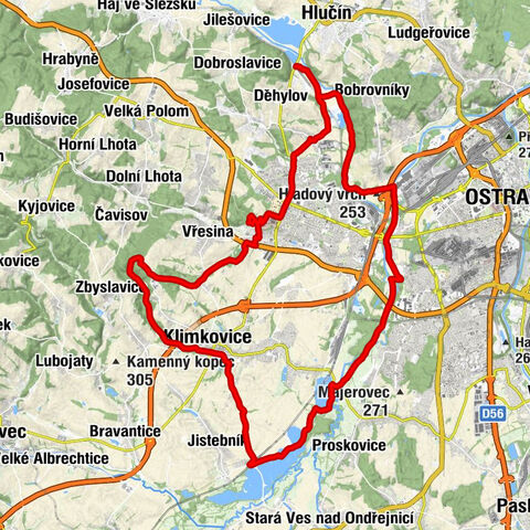 Děhylov - U Žáby - Klimkovice - Hladový vrch