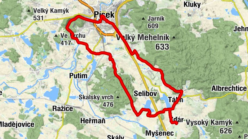Žďár - Tálín - Nový Dvůr - Písek