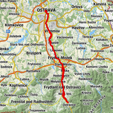 Ostrava - Vratimov - Hospůdka Balkán - Paskov