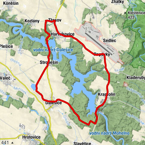 Kramolín - Popůvky - restaurace Outulný - Dalešice