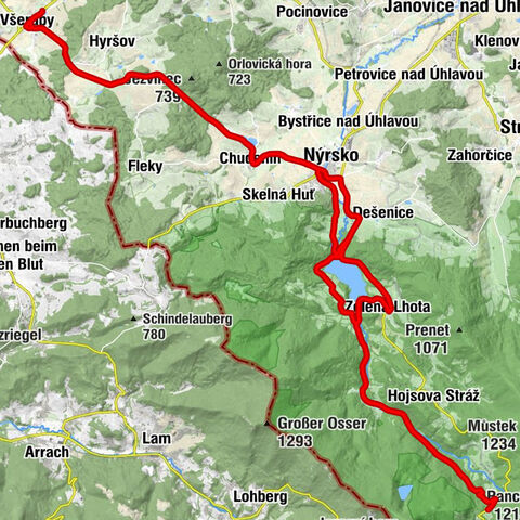 Všeruby - Pláně - Chudenín - Nýrsko