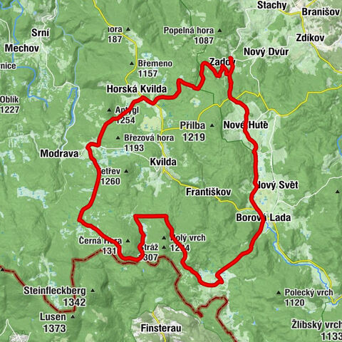Dobrá Chata - Zadov - Pod Stadionem - Churáňov
