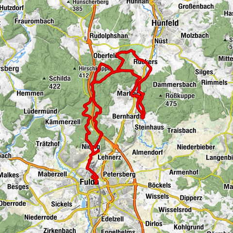 Fulda - Hummelskopf - Rotkopf - Kirche Rückers