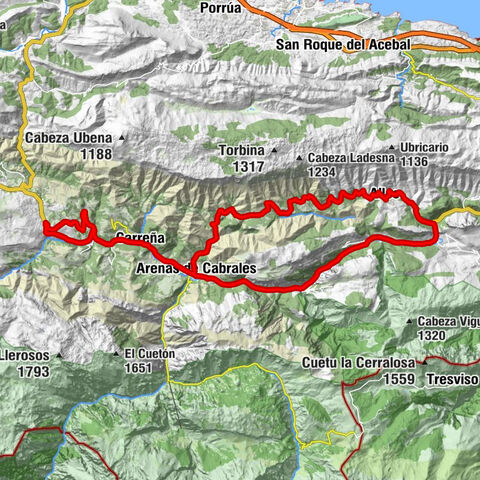 Mirador del Picu Urriellu - Iglesia de San Pablo - Iglesia de Santa María de Llas - El Parque (La Plaza)