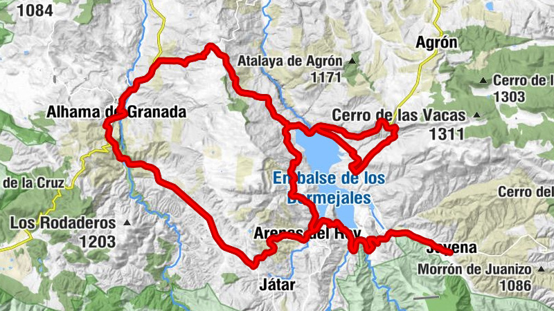 Jayena - Pantano de los Bermejales - Restaurante El Cruce - Iglesia del Carmen