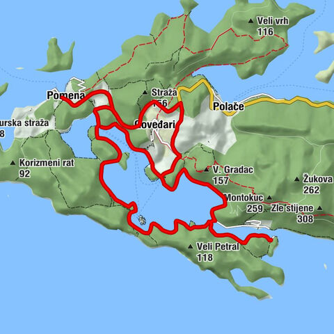 Pomena - Goveđari - Pristanište - Babine Kuće