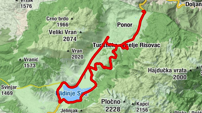 Risovac - Planinarski dom "Pločno" - Planinarski dom "Blidinje"