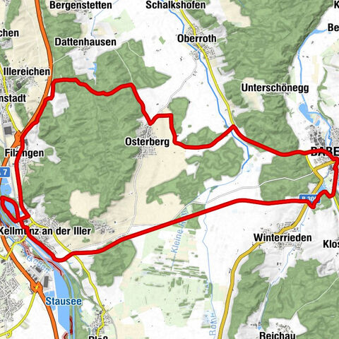 Babenhausen - Kellmünz an der Iller - Kellmünz - Filzingen