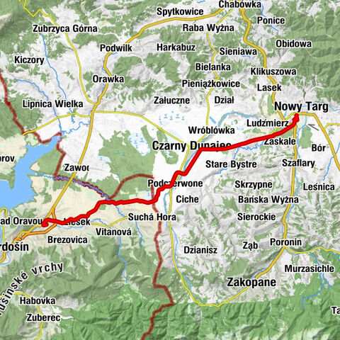Trstená - Czarny Dunajec - Nowy Targ