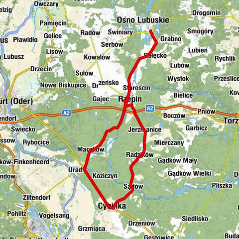 Rożkowo - Rzepin - Jerzmanice - Cybinka
