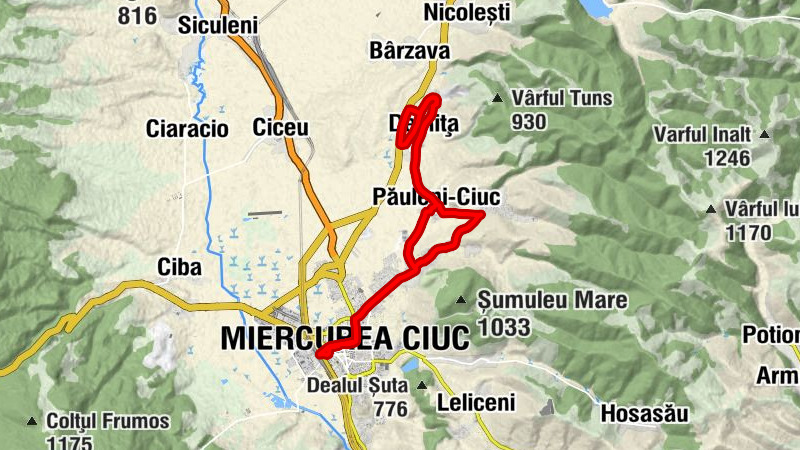 Gara CFR Miercurea Ciuc - Biserica Romano-Catolică Înălțarea Sfintei Cruci - Biserica Reformată Nouă - Capela romano-catolică