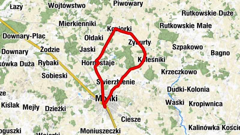 Mońki - Świerzbienie - Kolonia Świerzbienie