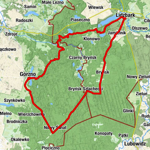 Kejbar - Lidzbark - Lidzbark-Nadleśnictwo - Górzno