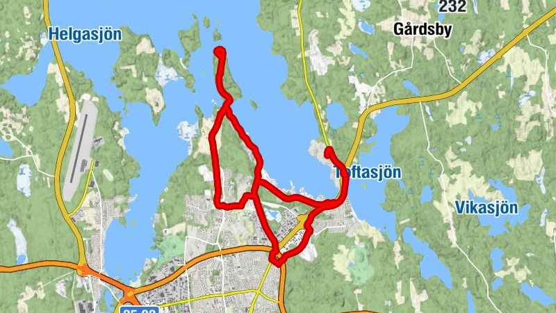 Långarör - Växjö - Stora Hultet - Östra Lugnet