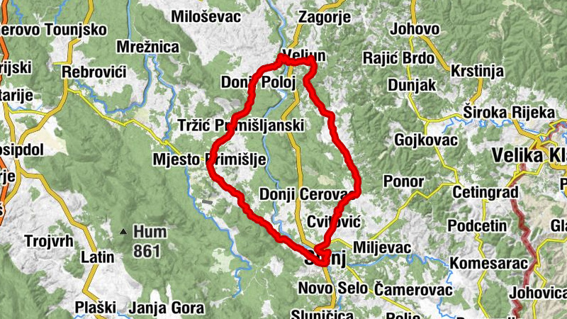 Stari Centar - Livade - Gornje Primišlje - Slunj