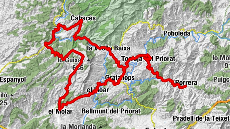 Porrera - Torroja del Priorat - la Vilella Baixa - Cabacés