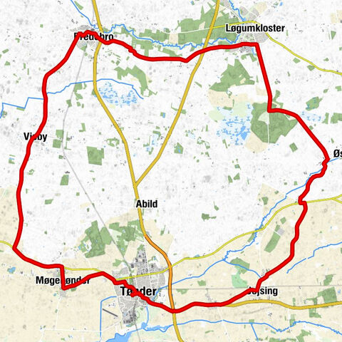 Tønder - Rørkær - Jejsing - Trespring