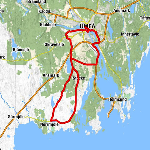 Umeå Östra - Degernäs - Stöcksjö - Umeå