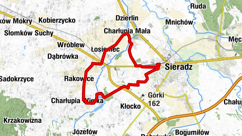 Sieradz - Swojsko o Romusia - Kłocka Górka - Sanktuarium Matki Bożej Księżnej Sieradzkiej w Charłupi Małej