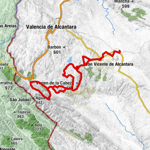 Estación de San Vicente de Alcántara - Puerto de Aguas Claras - El Pino - La Aceña de la Borrega