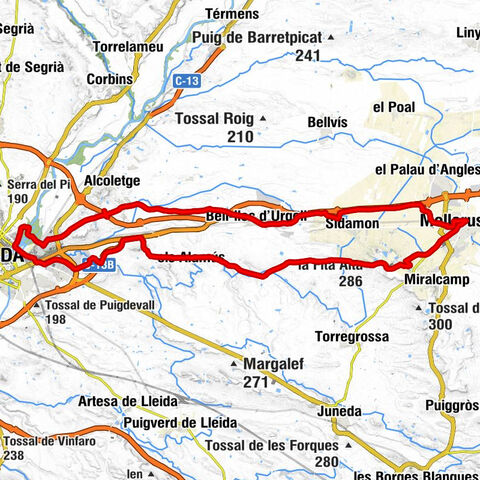 Mollerussa - Sant Miquel - Sant Martí dels Alamús - la Fita Alta