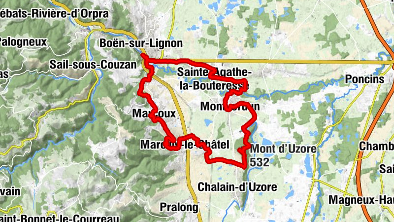 Boën-sur-Lignon - Mont d'Uzore - Église Saint-Cyr - Boën