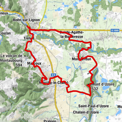 Boën-sur-Lignon - Mont d'Uzore - Église Saint-Cyr - Boën