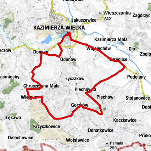 Rynek - Kazimierza Wielka - Peperówka - Kościół pw. Podwyższenia Krzyża Świętego