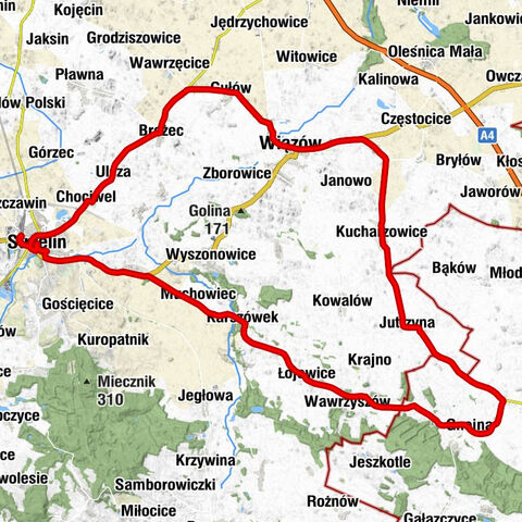 Strzelin - Kościół pw. św. Mikołaja w Wiązowie - Harchalowa Górka - Kościół pw. Podwyższenia Krzyża Świętego w Strzelinie
