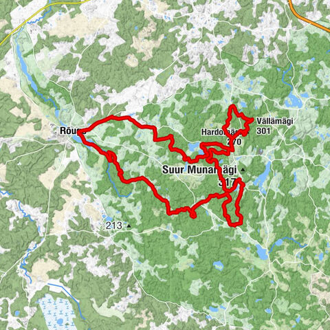 Rõuge Maarja kirik - Hardomägi - Vällämägi