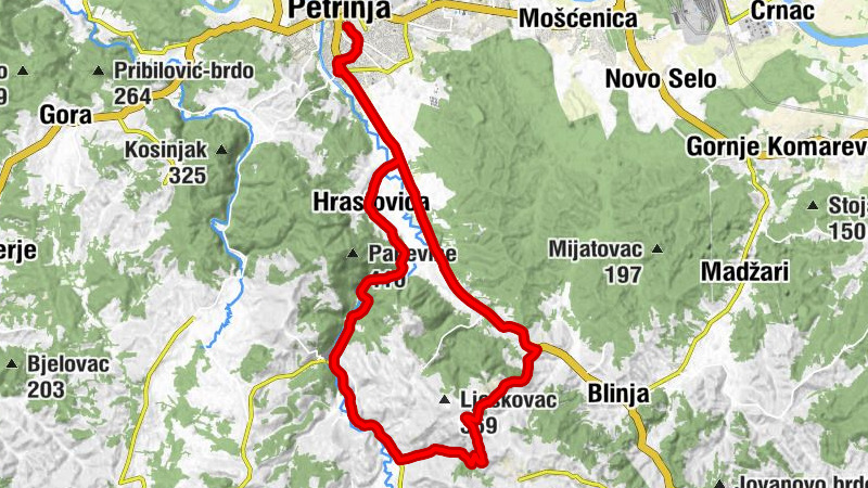 Petrinja - Taborište - Donja Budičina - Deanovići
