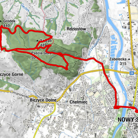 Nowy Sącz - Osiedle Helena - Szcząb - Paścia Góra