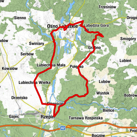 Ośno Lubuskie - Łabędzia Góra - Kościół św. Huberta w Starościnie - Pekos