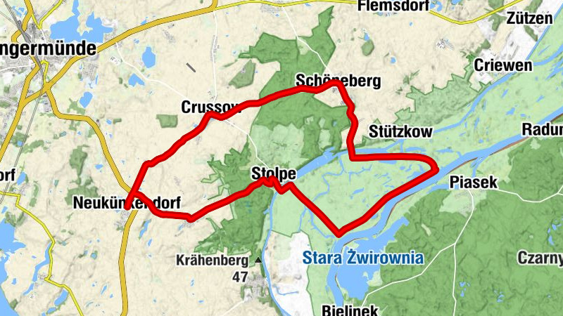 Neukünkendorf - Wilhelmsfelde - St. Annen - Crussow