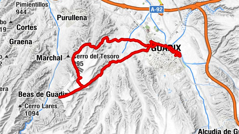 Guadix - Cañada de Cuerva - Paulenca