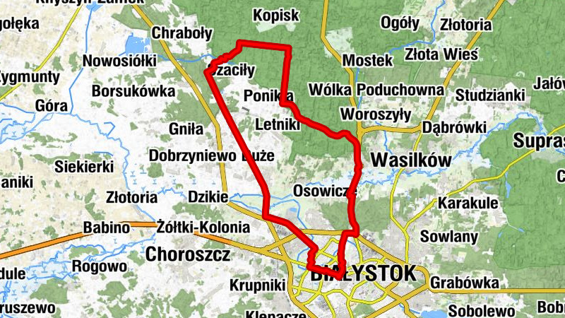 Białystok - Fasty - Dobrzyniewo Fabryczne