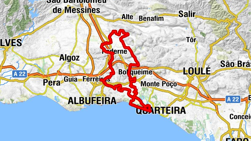 Albufeira-Ferreiras - Vale Serves - Monte Velho - Quarteira