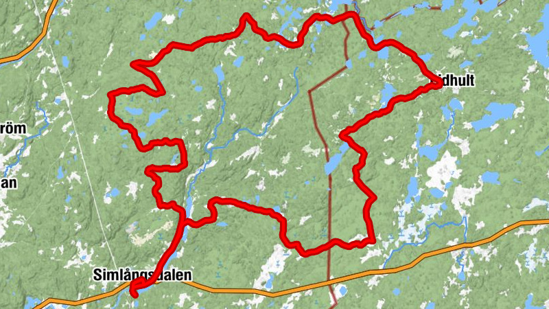 Simlångsdalen - Mahult - Sävsered - Sefsered