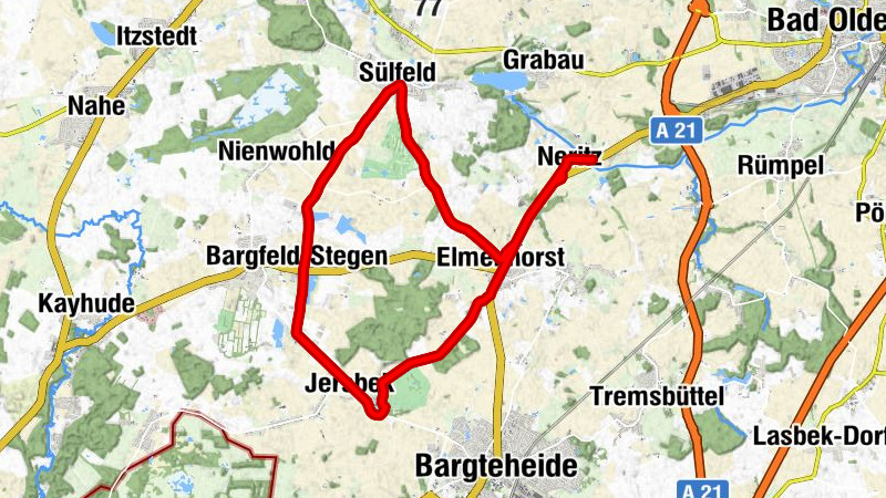 Neritz - Elmenhorst - Zum Fasanenhof - Jersbek