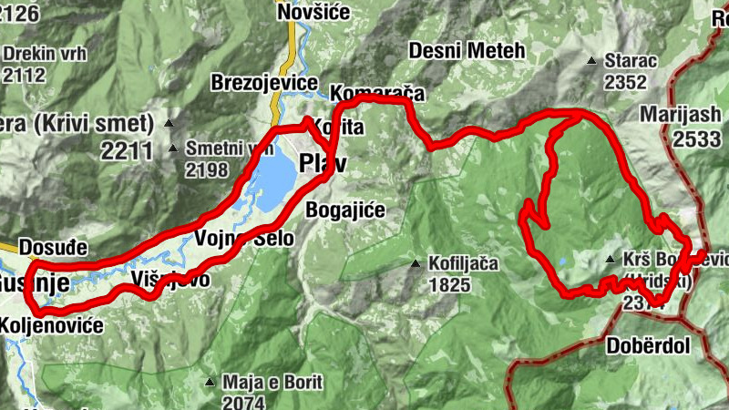 Gusinje - Bogiqe - Kineski Gornji - Sabovica