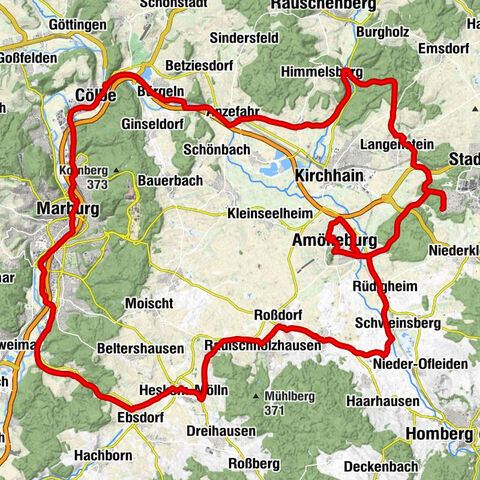 Amöneburg - Brücker Mühle - Magdalenenkapelle - Langenstein