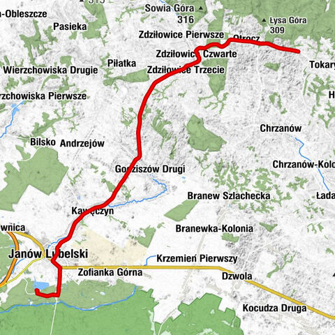 Obrówka - Janów Lubelski - Meczkowa Góra - Kościół pw. Narodzenia Najświętszej Maryi Panny