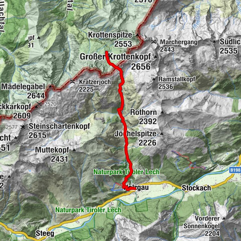E5 - 2. Etappe - 1. Teil: Kemptner Hütte - Holzgau