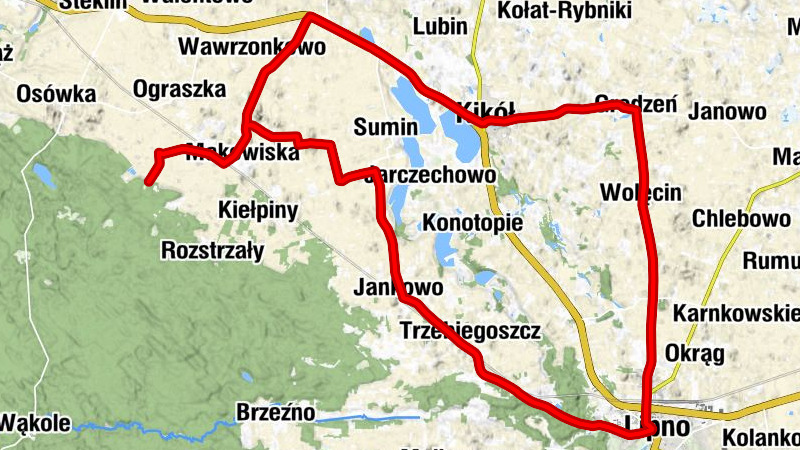Łazy - Makowiska - Lipno - Kikół